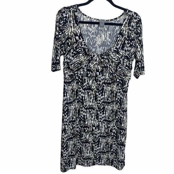 Ann Taylor size 8 brown abstract design dress A1 - Picture 1 of 8